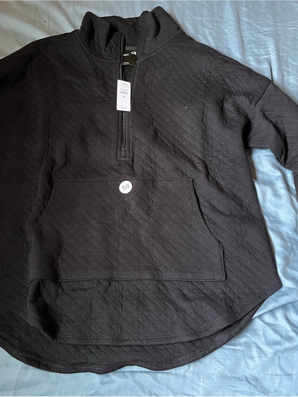 GapFit Men's Black Quilted 1/2 Zip Mock Neck Sweatshirt - Size M